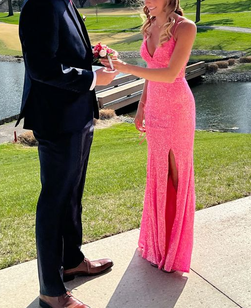 Pink Sparkly Prom Dress