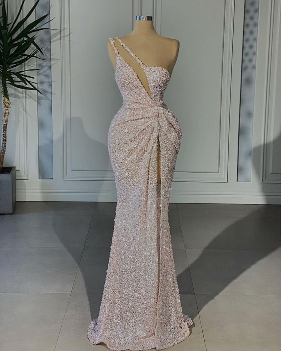 Elegant Mermaid Evening Dress With High Split Y6663 - VelvetHem