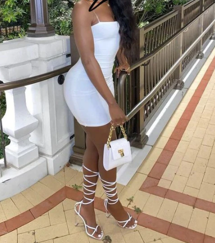 Elegant White Tight Black Girl Homecoming Dress Graduation Dresses Birthday - FashionDia