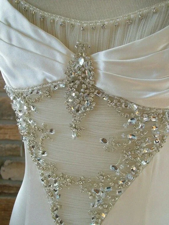 Sparkle White Long Wedding Dress,Wedding Guest Dress (ZD13573)