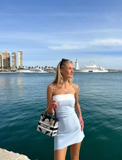Summer Sleeveless Strapless Mini Tube Dresses For Women Outfit Casual Patchwork Bodycon Beach Holiday Party Dress Homecoming Dress (ZD11353)