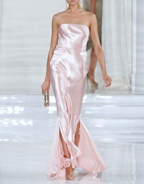 Elegant Pink Satin Long Party Evening Dress,Formal Prom Dress - View 2 | FashionDia
