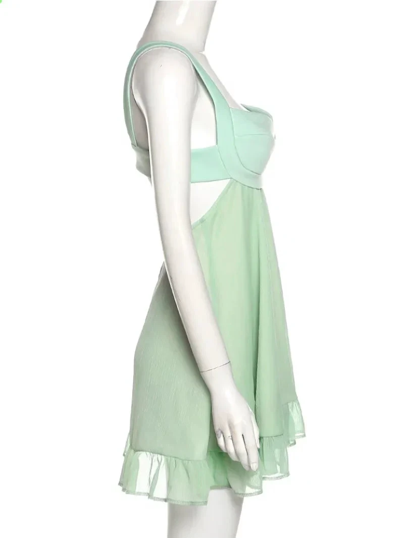 Green A-line Mini Homecoming Dress Backless Party Dress (ZD11987)