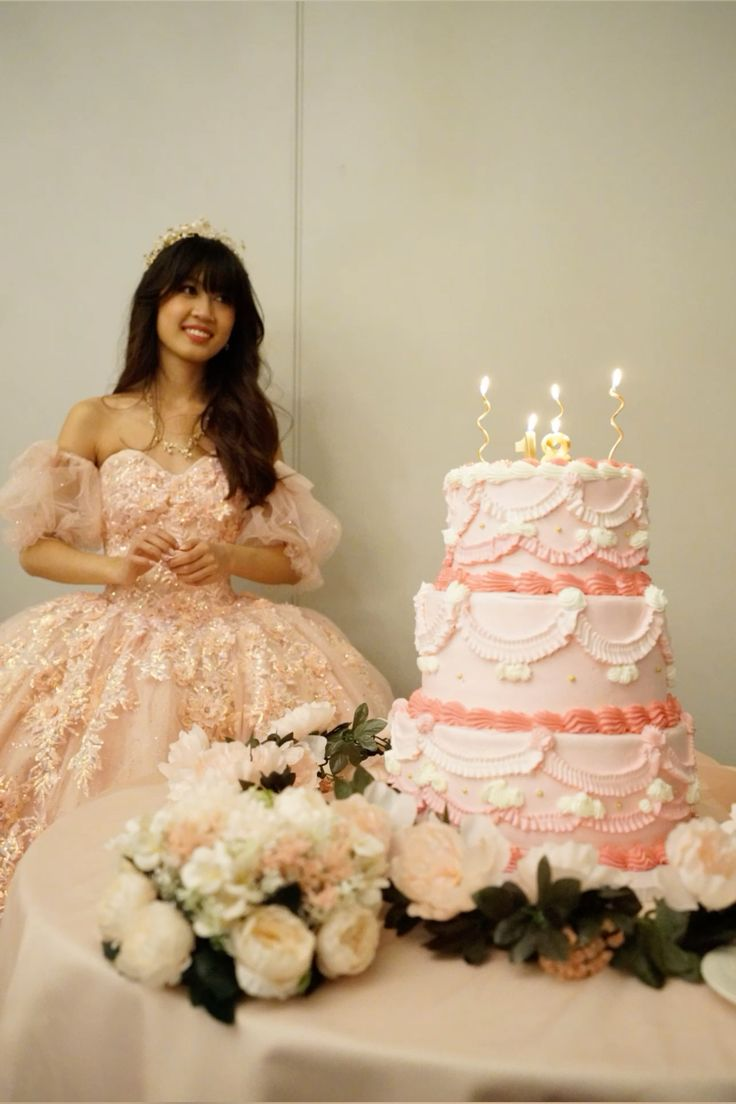 Sweet Pink Tulle Sequin Appliques Ball Gown Quinceanera Dress - View 2 | FashionDia