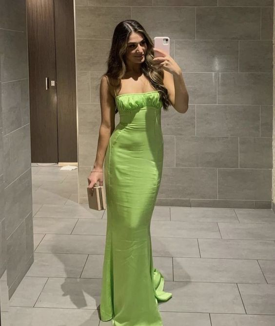Classy Green Sheath/Column Prom Dress,Green Evening Dress