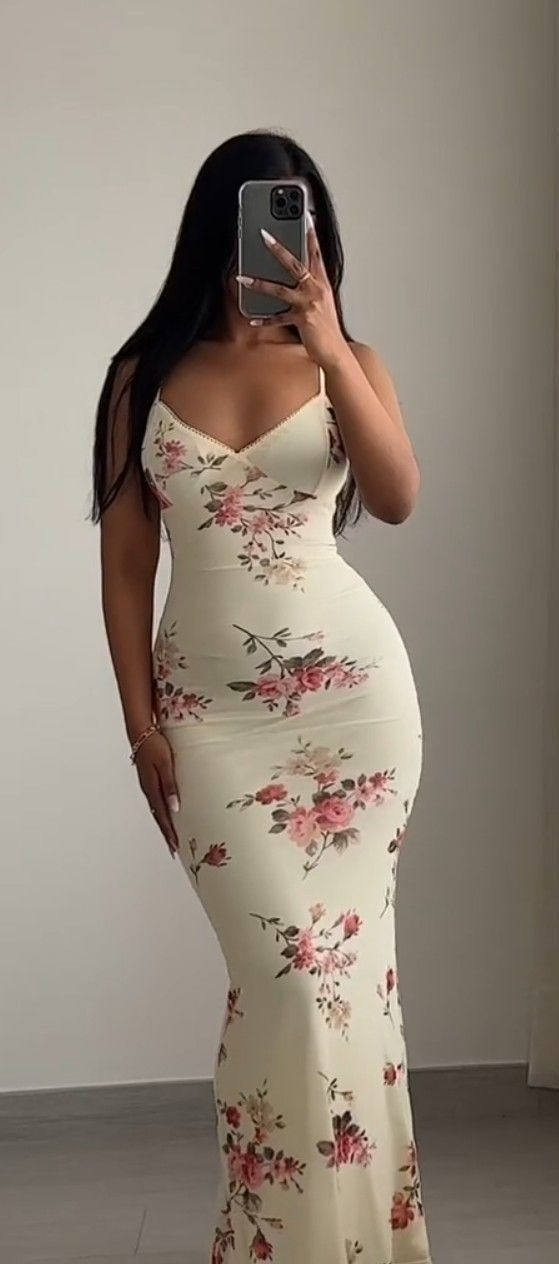Elegant Mermaid Floral Print Prom Dress,Trendy Evening Dress