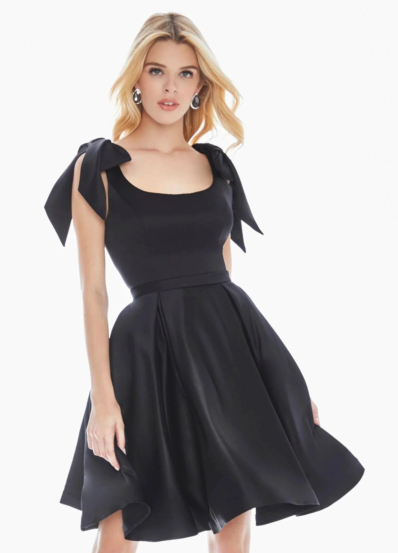 Satin Yellow Homecoming Dress Knee-Length Dresses SYH53 by vivymakudress