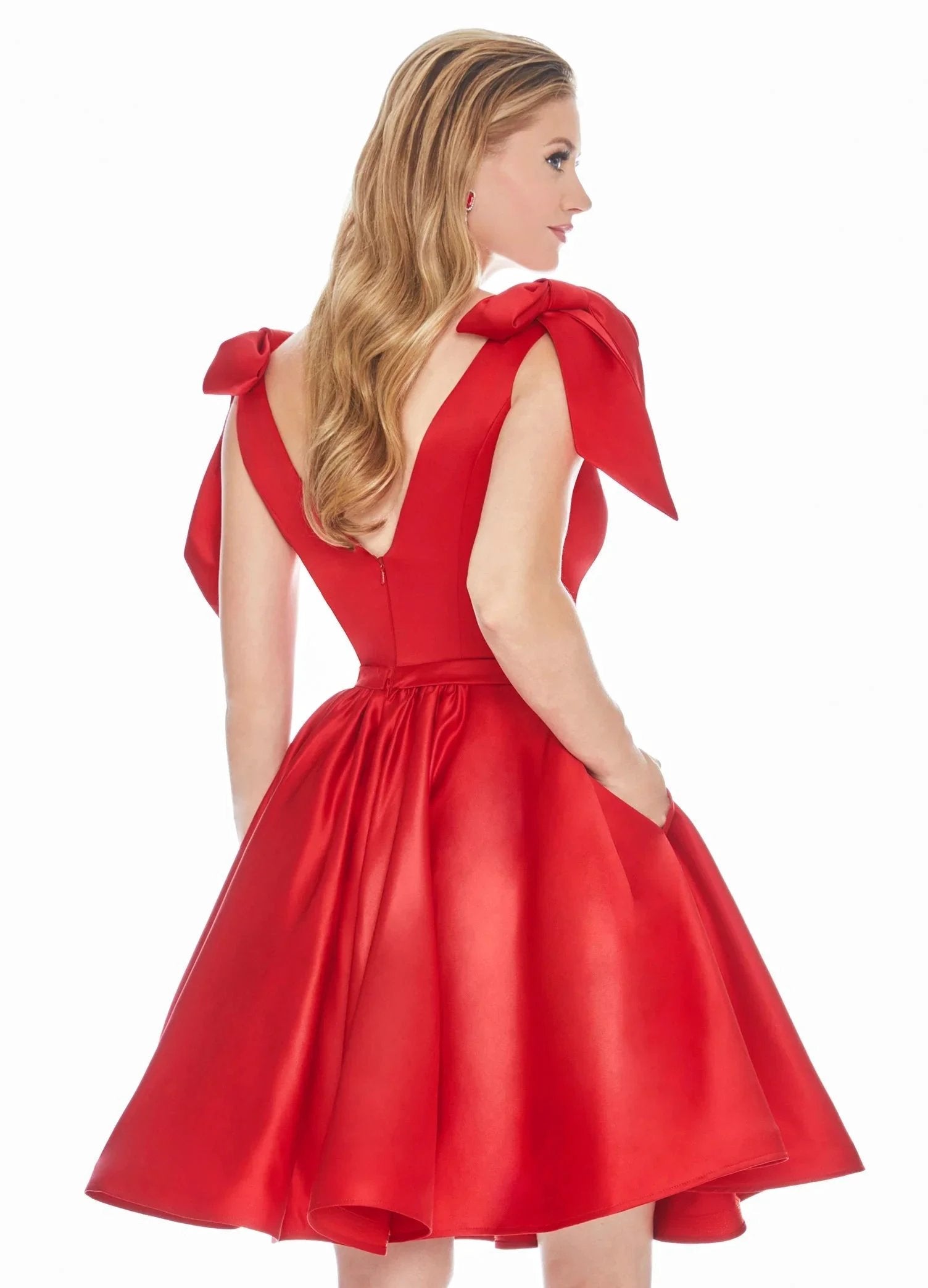 Satin Yellow Homecoming Dress Knee-Length Dresses (ZD11664)