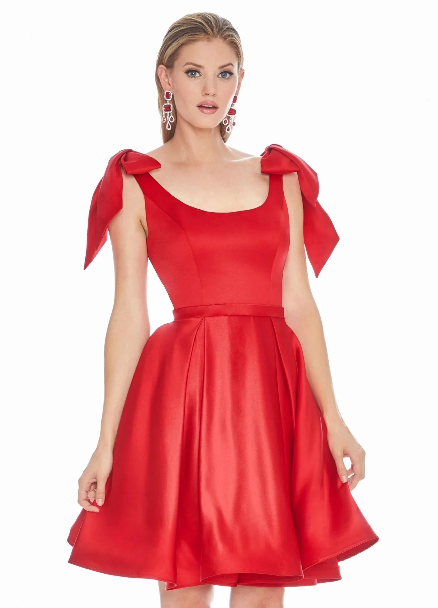 Satin Yellow Homecoming Dress Knee-Length Dresses SYH53 by vivymakudress