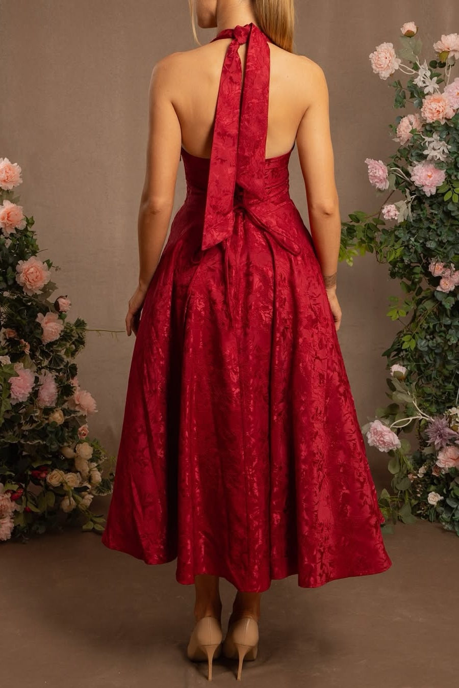 Simple A Line V Neck White Tea Length Party Dress with Corset