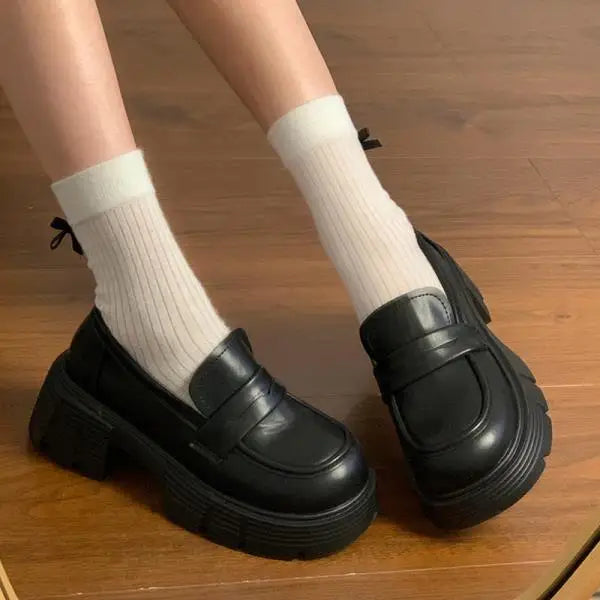 British Style Fur Platform Preppy All-Match Dress Creepers Autumn Oxfords Loafers - View 5 | VelvetHem