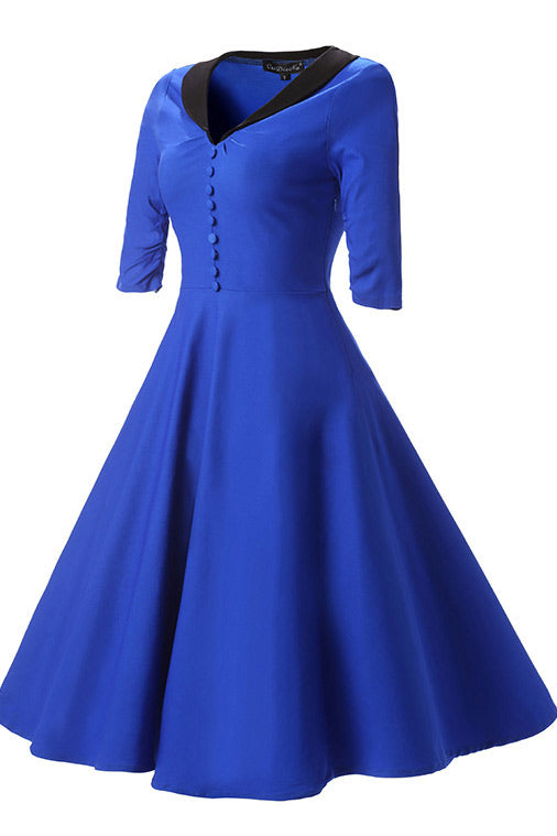 Burgundy Fit And Flare Prom Dress With Sleeves - Fashionpara