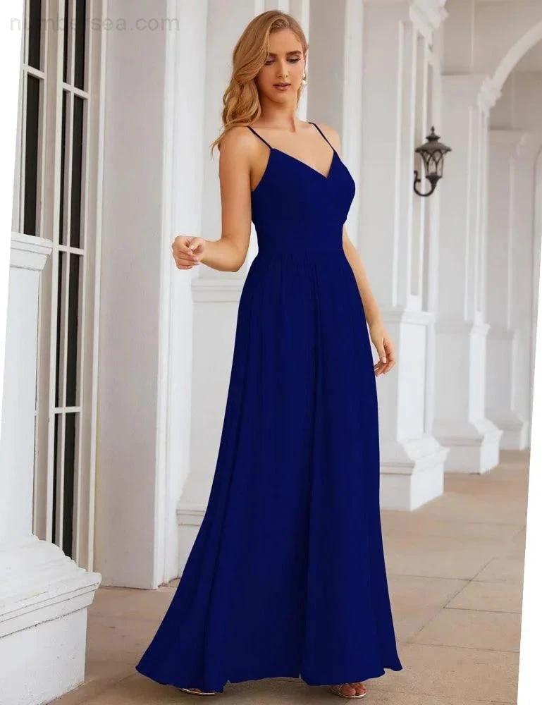ZapDress Spaghetti Strap Bridesmaid Dresses Long Formal Party Prom Gowns 28060 (ZD17043)