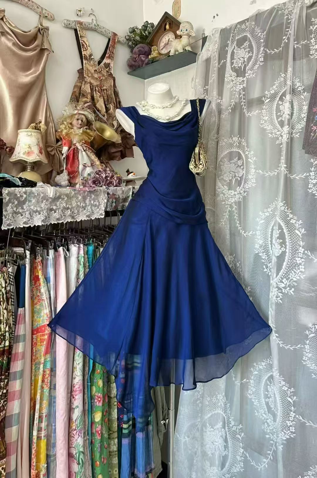 Royal Blue A-Line Homecoming Dress Organza Party Dress