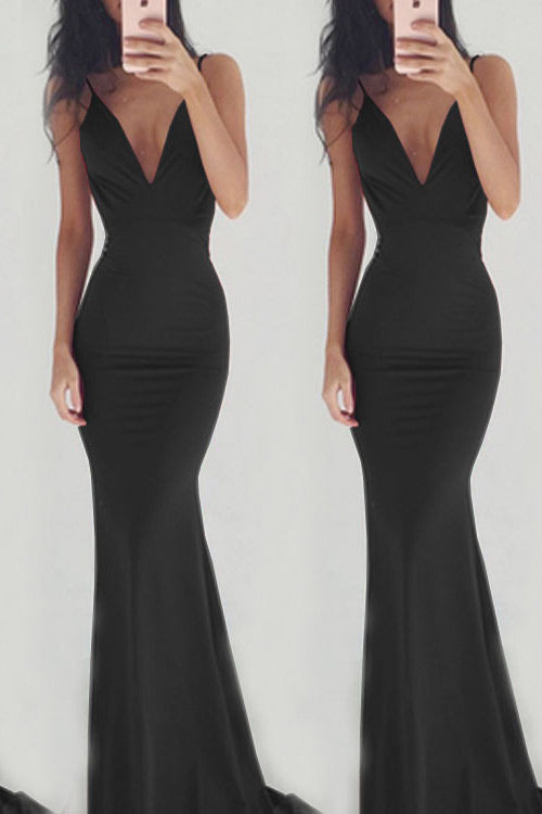 Royal Blue Backless Evening Gown Prom Dress - Fashionpara