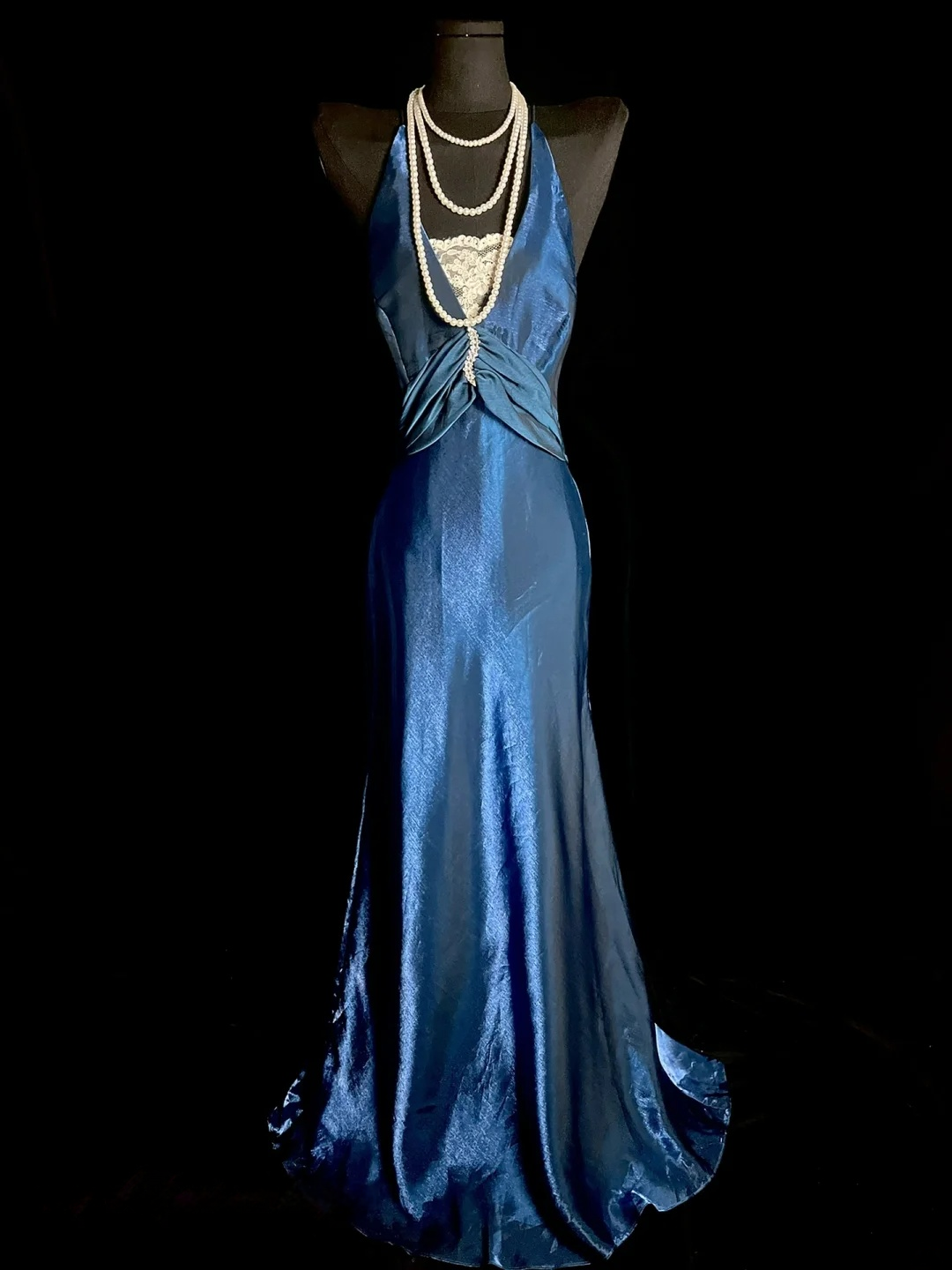 Royal Blue Satin Prom Dress Sheath Formal Evening Dress