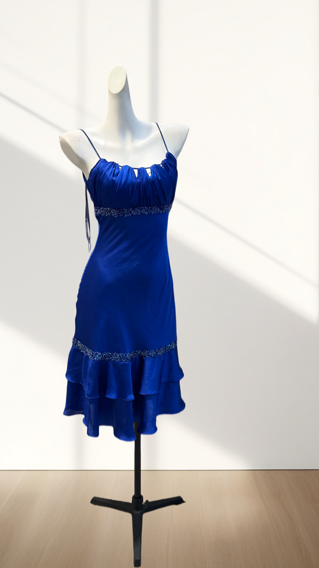 Royal Blue Sheath Ruffled Homecoming Dress Retro Party Dress