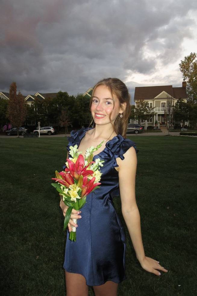 Ruffled Straps Navy Blue Short Homecoming Dress J11258