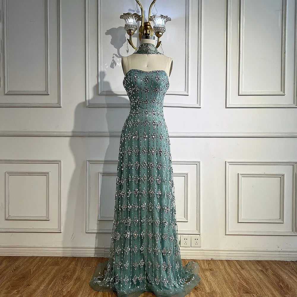 Zapdress Customized 2026 Nude Luxury Beaded Mermaid Evening Dresses Glala Party Gowns for Women (ZD17222)
