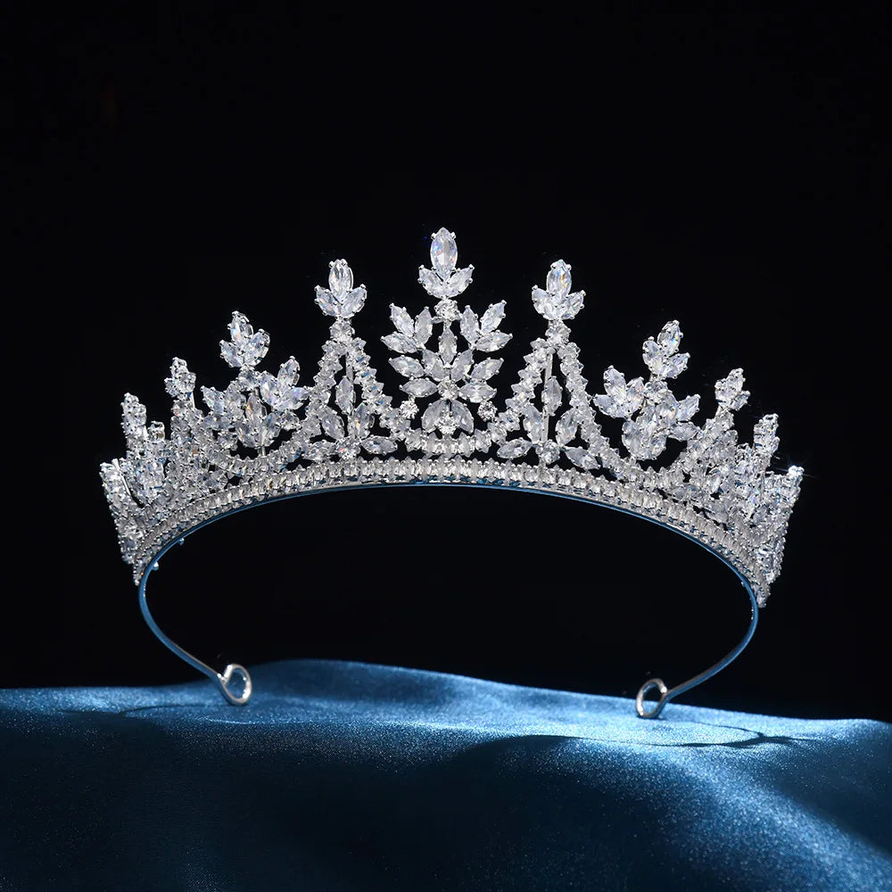 Bridal Hair Jewelry AAA Zircon Tiaras and Crowns Zirconia Headpiece For Brides Women Princess Queen Headband Wedding Accessories - View 4 | FashionDia