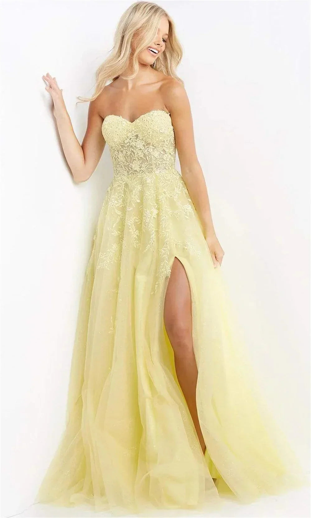 Prom Party Cocktail Evening Dresses Ball Gowns Dresses for Special Events Women's Evening Dress Gown Gala Dress Woman Customized Yellow
