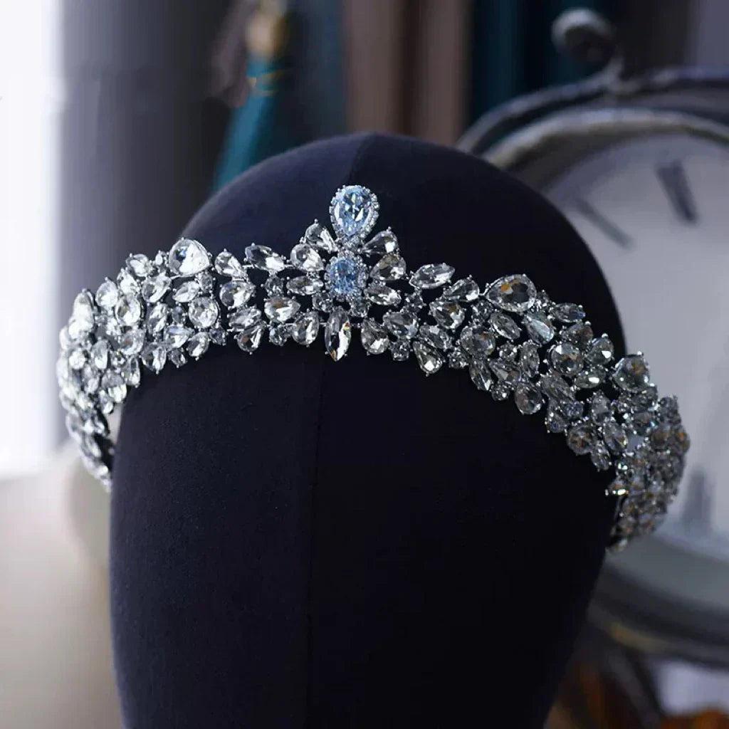 Crystal Tiaras and Crowns Rhinestones Zirconia Diadem For Brides Princess Queen Headband Wedding Accessories Bridal Hair Jewelry a