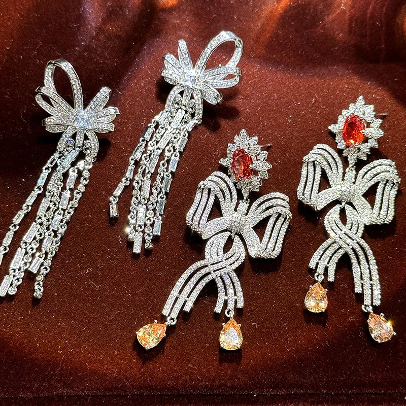 Vintage AAA Zircon Bridal Earrings Zirconia Wedding Earring For Brides Bridesmaids Accessories Women Birthday Gifts Jewelry - View 2 | FashionDia