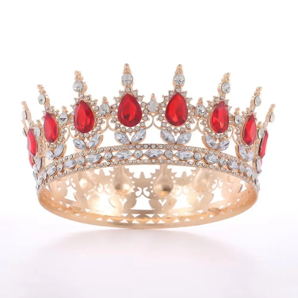 Princess Queen Crowns For Women Wedding Bridal Headdress Baroque Round Tiaras Crowns For Pageant Birthday Party Hair Jewelry as pic 2