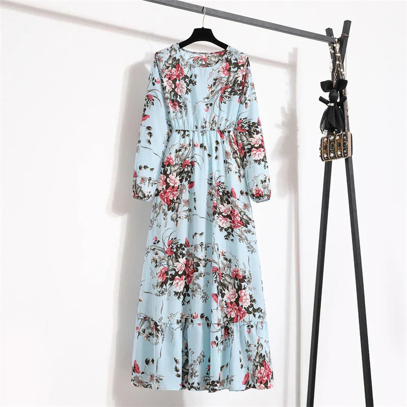 Erin Aesthetic Floral Long Dress for Summer Premium Wardrobe Essential