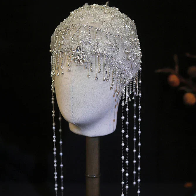Flower Lace Headbands Hairbands Pearl Rhinestones Headpieces Headwear For Brides Women Bridal Jewelry Wedding Hair Accessories a