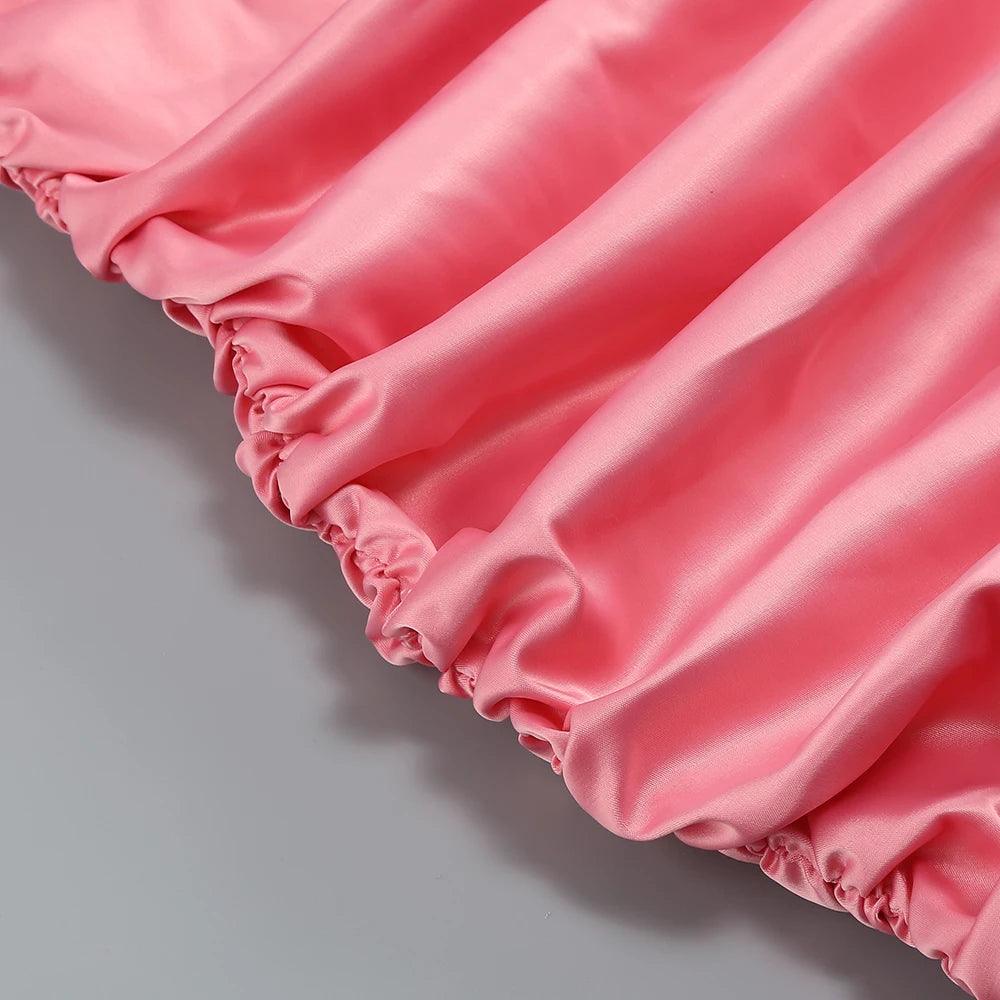 Dine And Dash One Shoulder Satin Mini Dress