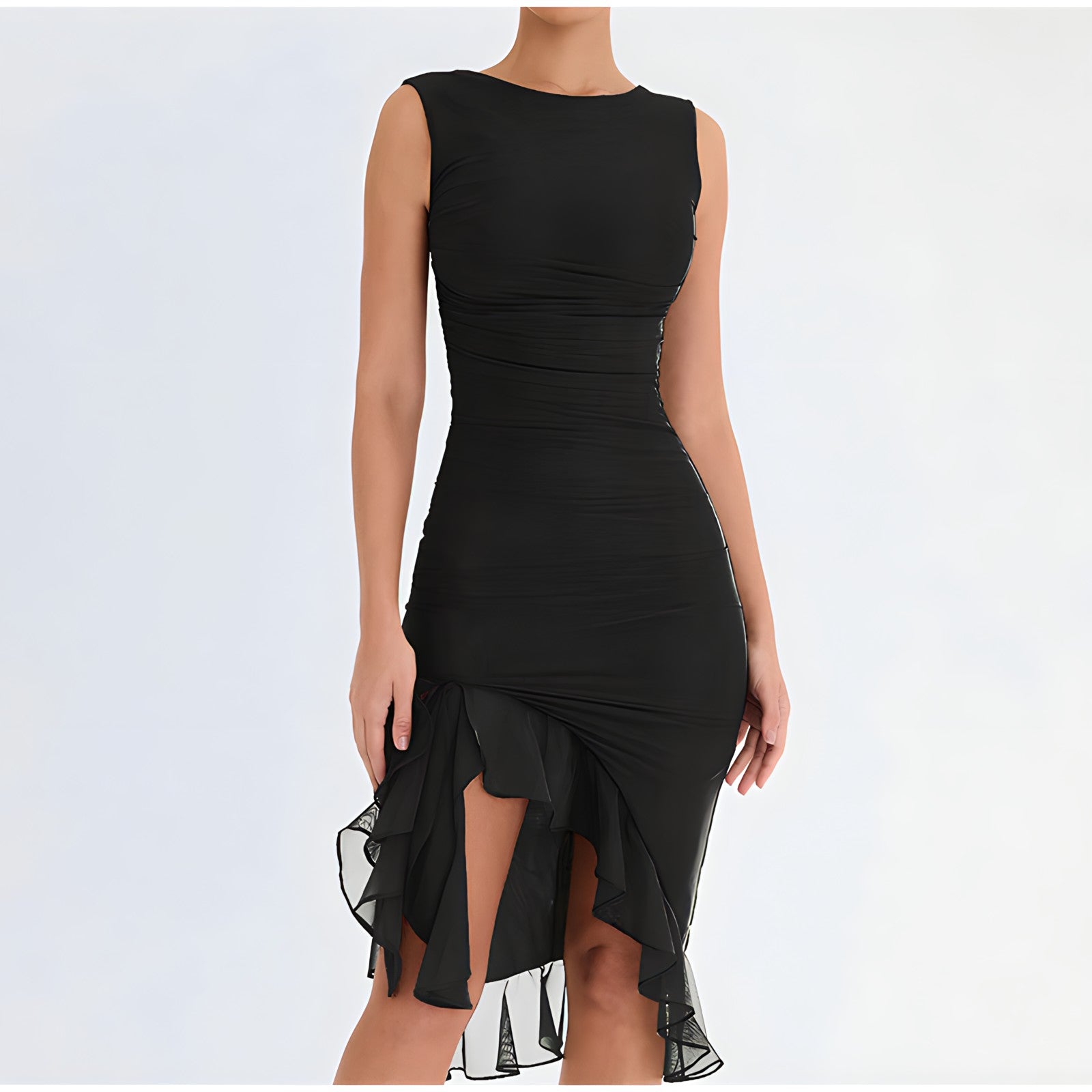 Ariana Exclusive Midi Dress with Ruffles Elevated Occasion Wear
