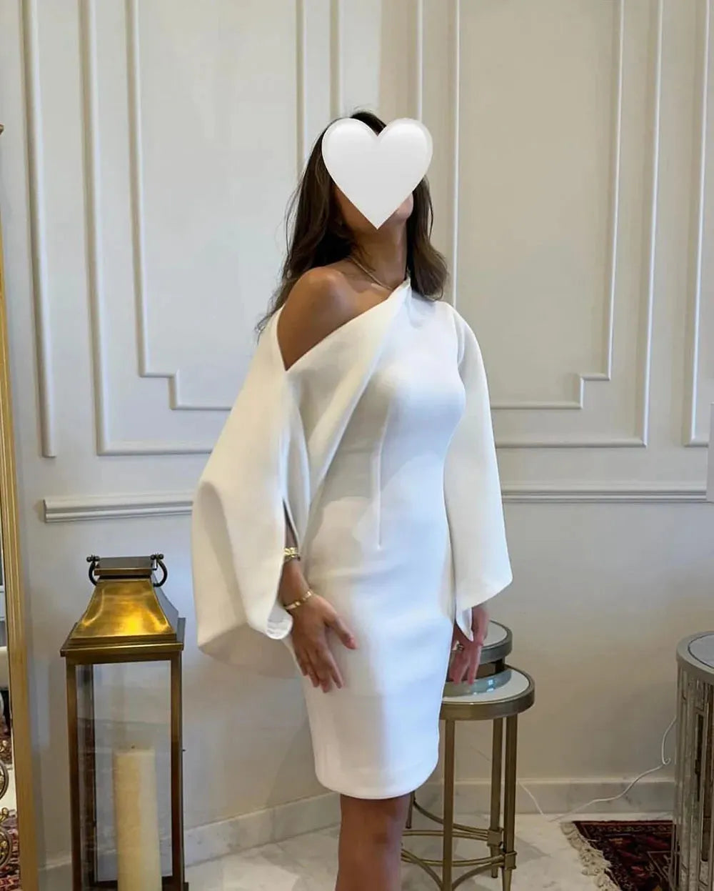 Mermaid Prom Dresses For Women Puff Sleeves Knee Length Saudi Arabia Elegant Party Dresses For Formal Occasions