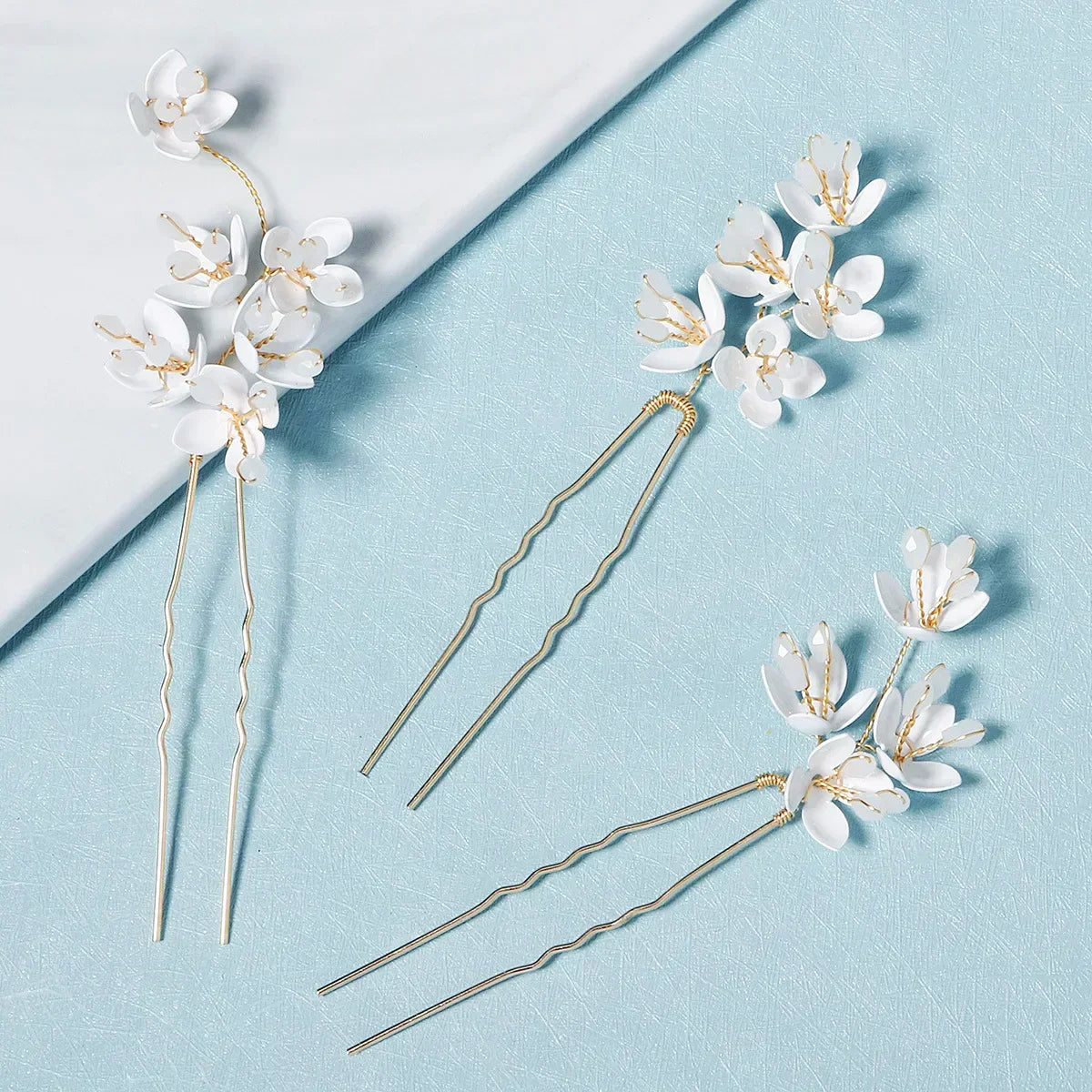 Wedding Accessories Flower Head Pieces Gold Color Hairpins For Bridesmaids Brides Girl Women Hair Pins Clips Bridal Jewelry a