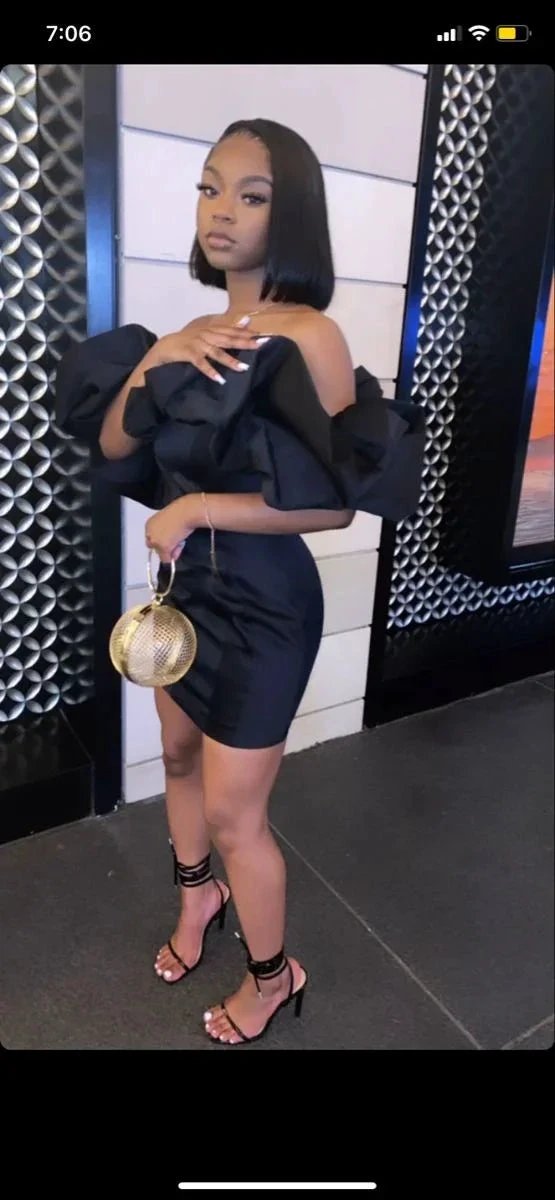 Short Hoco Dress Simple Birthday Black Homecoming Dress Y70 by simplepromdress
