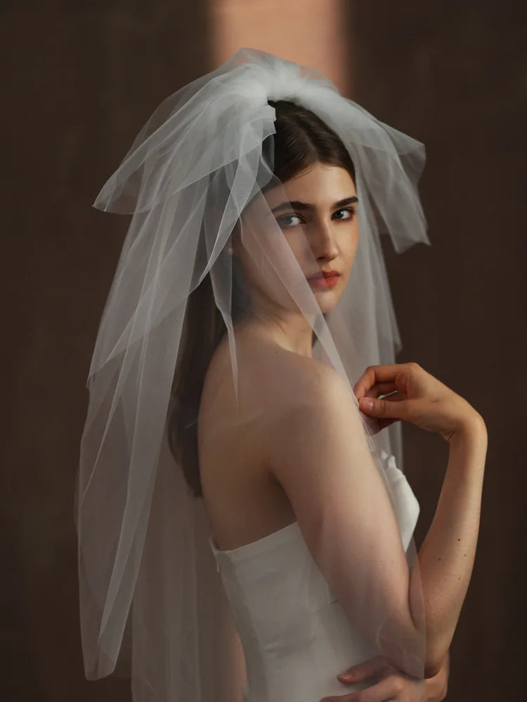 Bridal Veil White Lace Wedding Veils For Evening Dinner Party Dress Women Gift Hair Accessories Brides Jewelry a