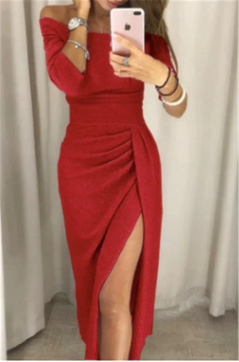 Donata Off-the-shoulder Glitter Dress for Women Classy Everyday Look