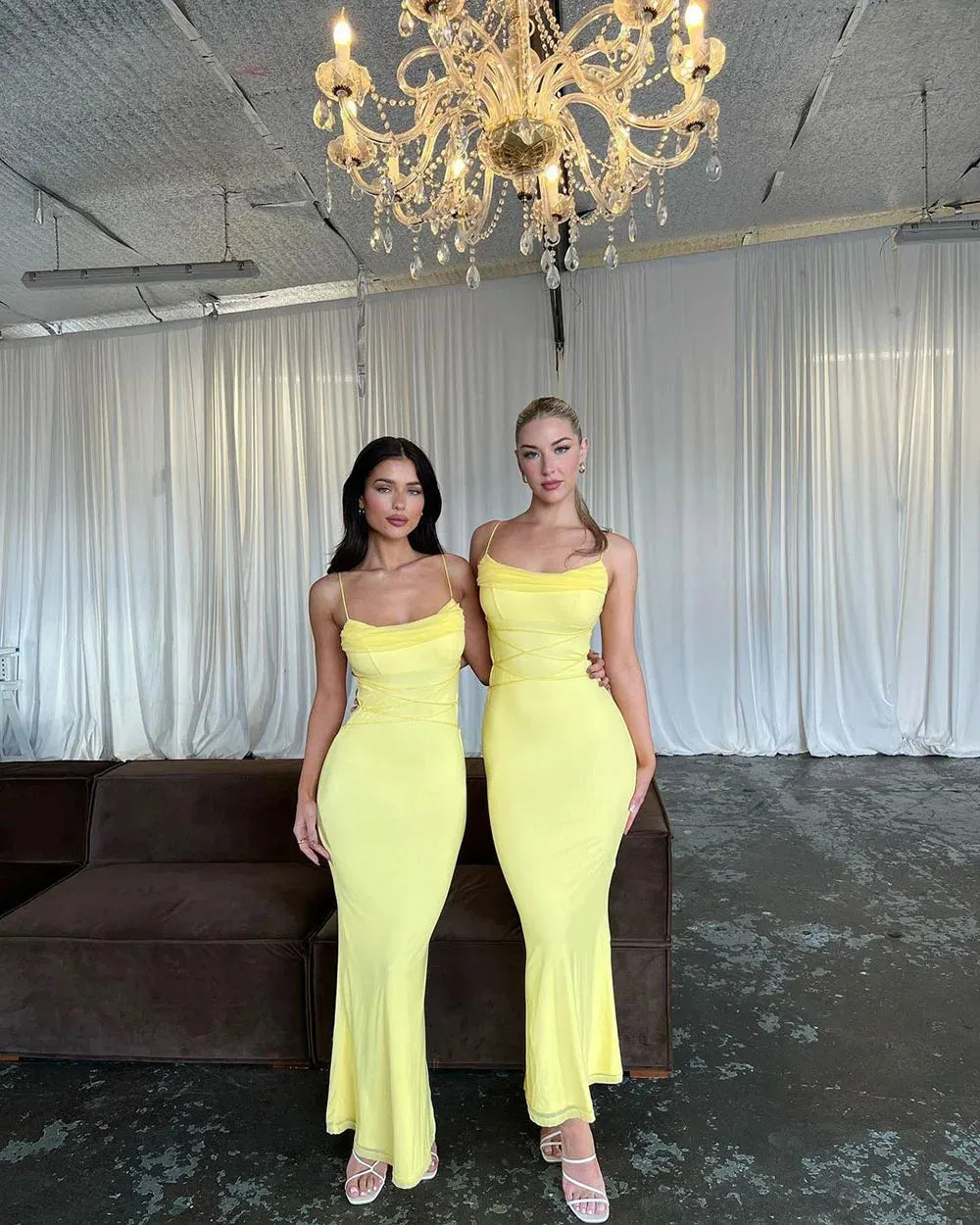Yellow Simple Prom Gowns Satin Evening Dresses Prom Dress Modern Celebrity Gown Outfit Mermaid Party Dress