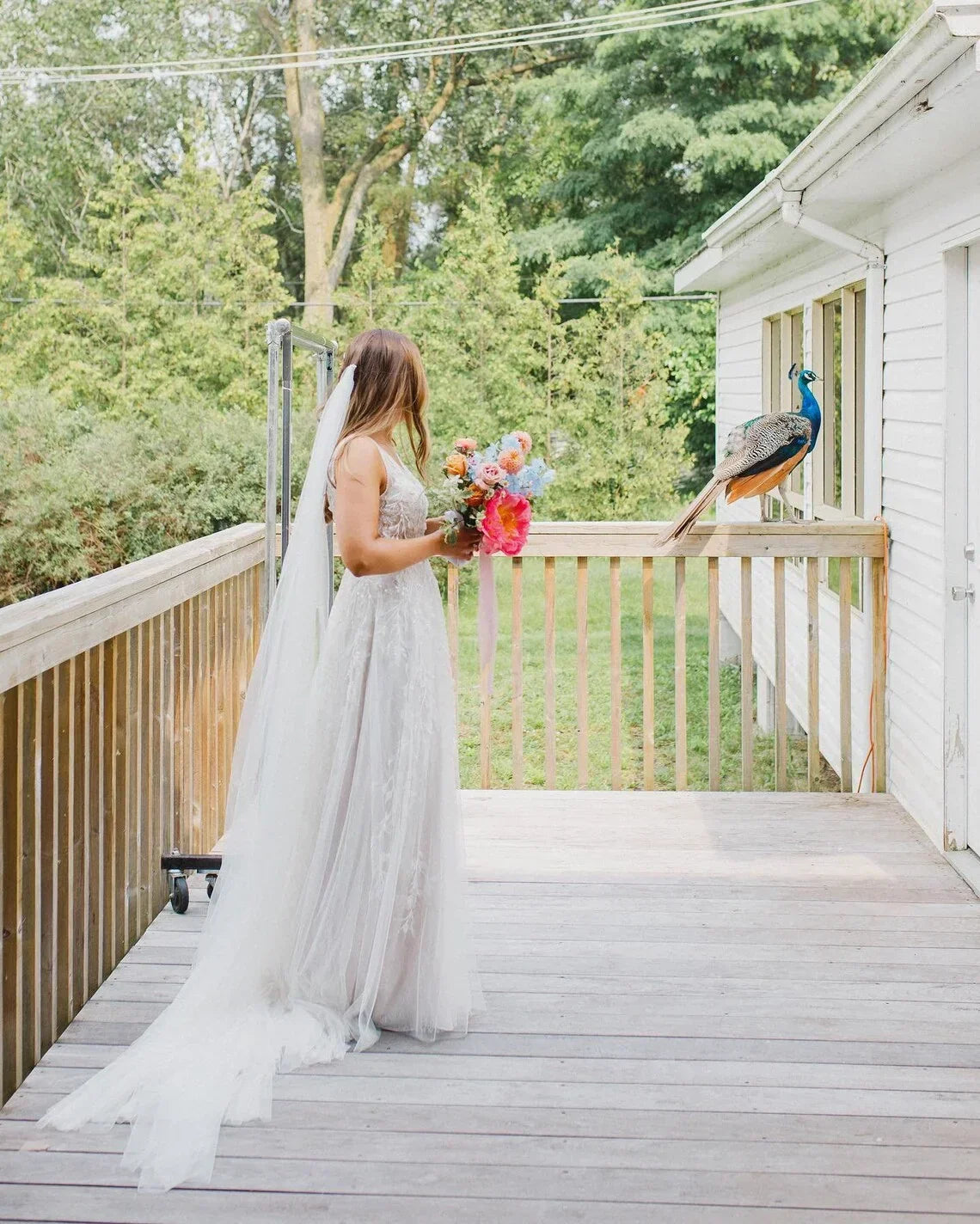 Signature Soft Long Tulle Wedding Veil with Cut Edge Simple Bridal Veil