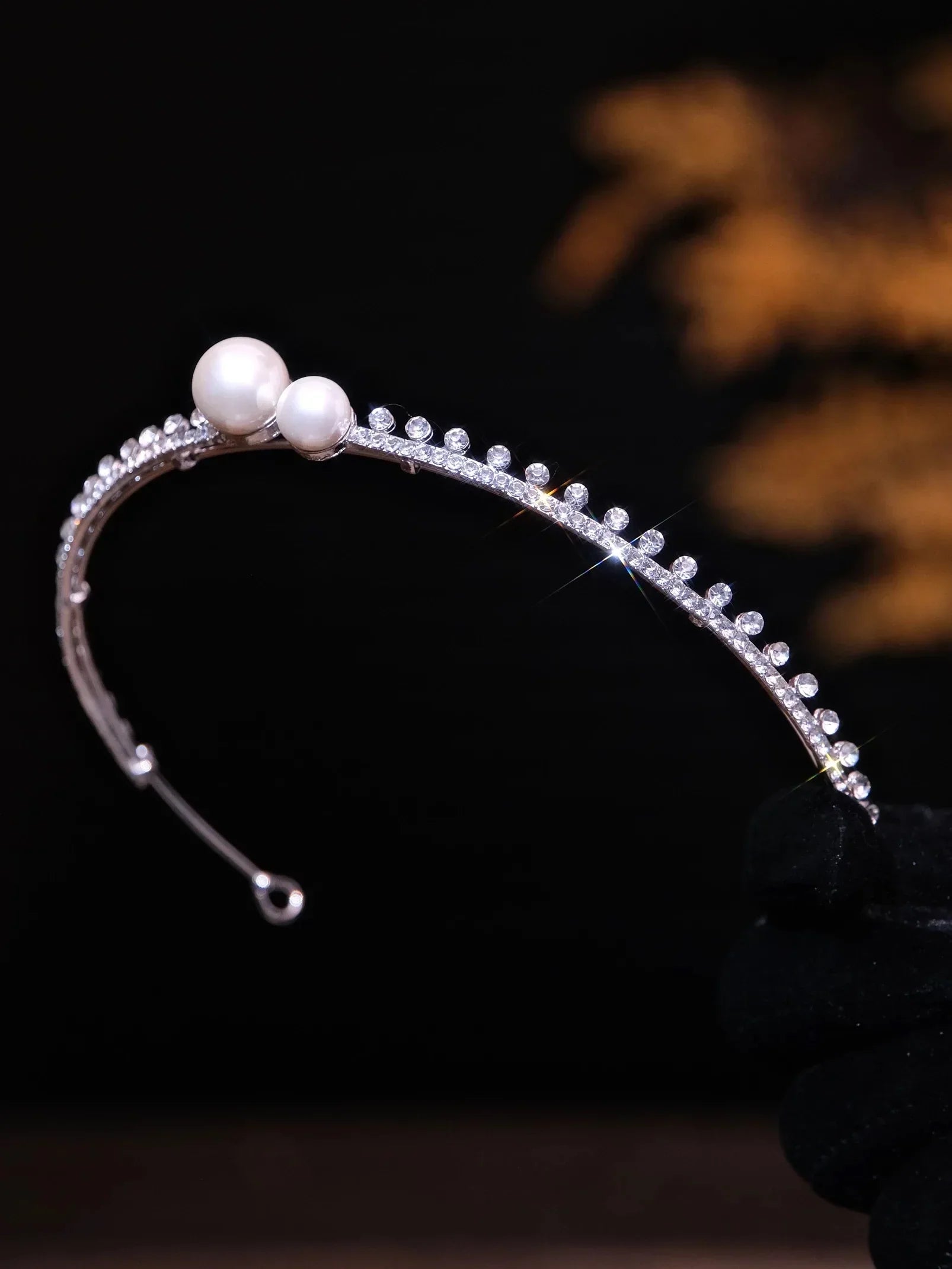 Rhinestones Crystal Tiaras and Crowns Pearl Headband For Brides Women Girl Headpiece Wedding Accessories Bridal Hair Jewelry