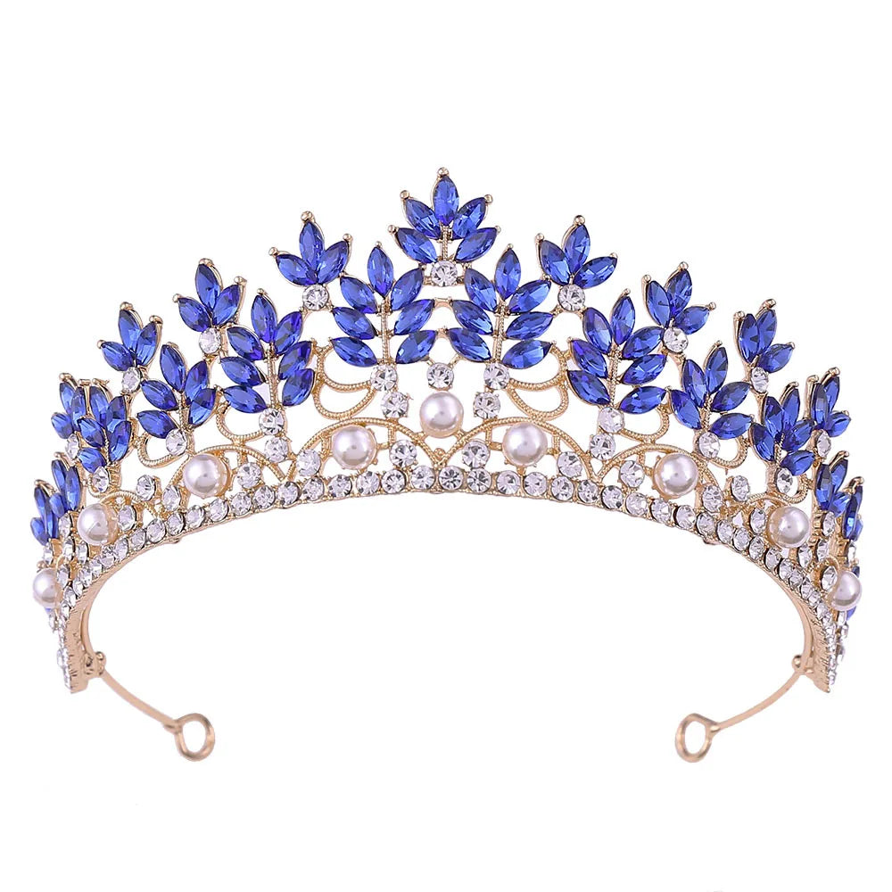 Baroque Crowns And Tiaras For Wedding Bride Hair Accessories Pearl Crystal Princess Queen Bridal Tiara Crown Headdress - View 6 | FashionDia