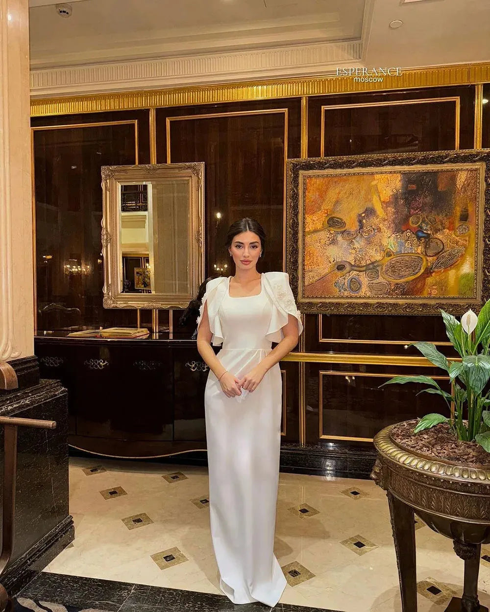 Elegant Prom Dresses Cap Sleeves Beading Square Necking Mermaid Evening Dress For Special Evens Women Gown