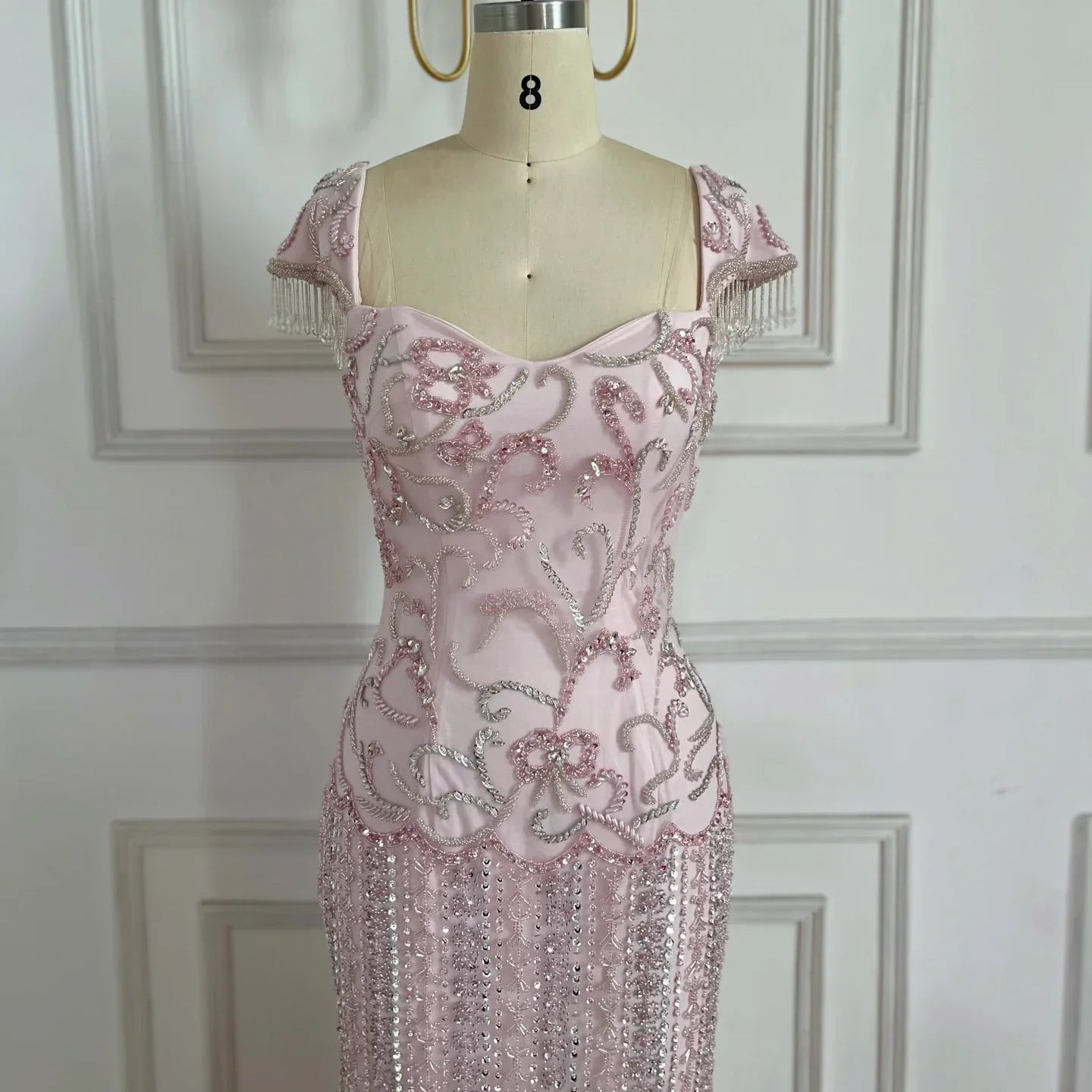 Zapdress Pink Mermaid Beaded Evening Gowns 2026 Arabic Elegant Wedding Party Dresses DLA73550 Customized (ZD17287)