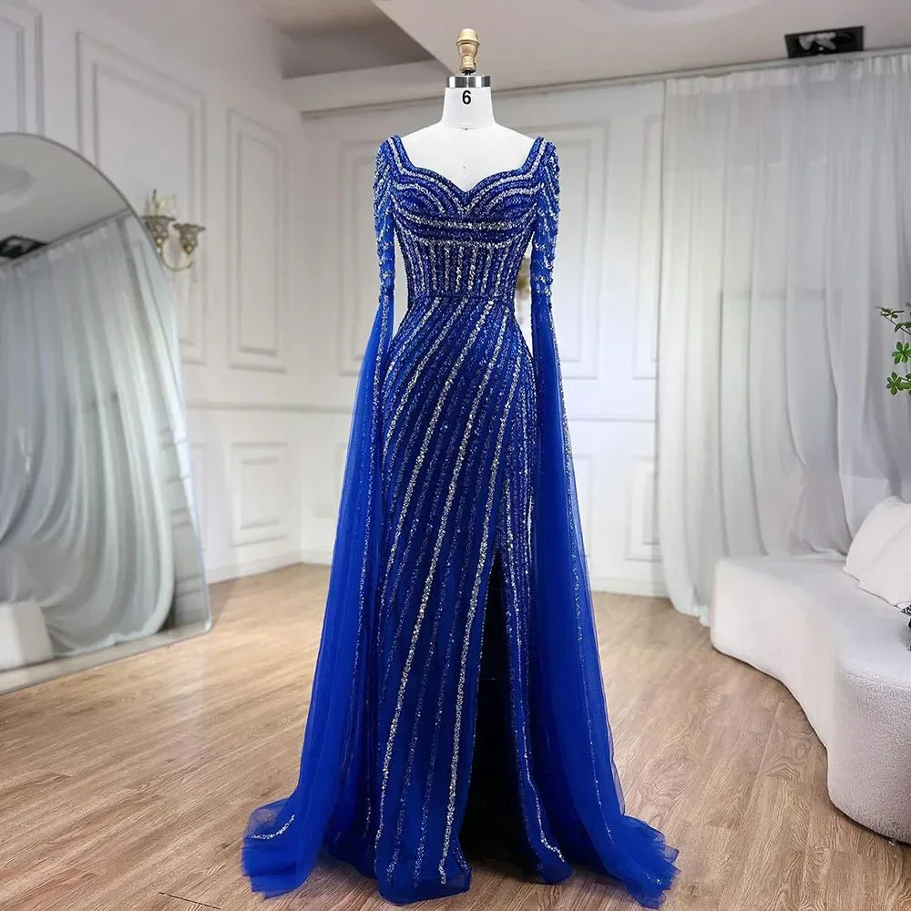 Zapdress Turquoise Beaded Sweetheart Mermaid Evening Gown Overskirt Dubai Party Dresses for Women 2025 DLA72314 Customized (ZD17250)