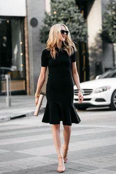 Elegant Little Black Homecoming Dress With Ruffles (ZD12168)