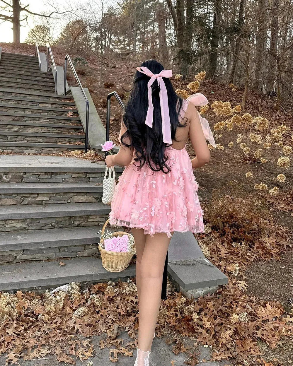 Elegant Pink Evening Dresses A-Line Puff Sleeves Prom Dresses Ankle Length Formal Prom Gowns Button Graduation Dress