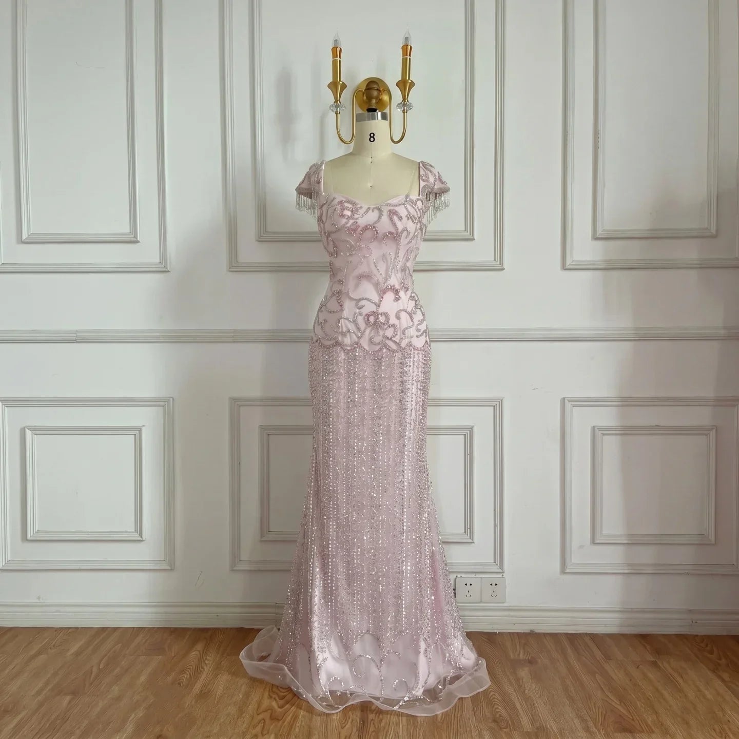 Zapdress Pink Mermaid Beaded Evening Gowns 2026 Arabic Elegant Wedding Party Dresses DLA73550 Customized (ZD17287)