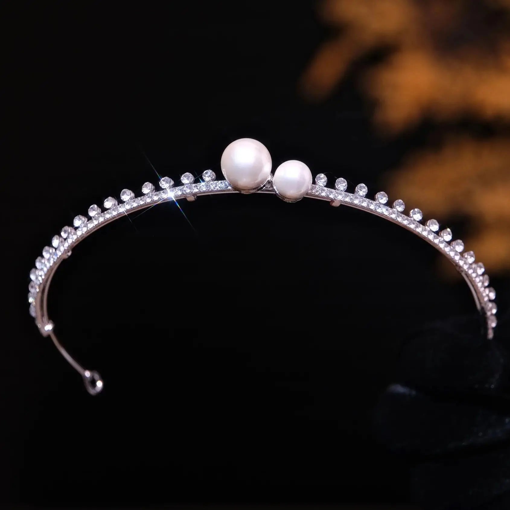 Rhinestones Crystal Tiaras and Crowns Pearl Headband For Brides Women Girl Headpiece Wedding Accessories Bridal Hair Jewelry a
