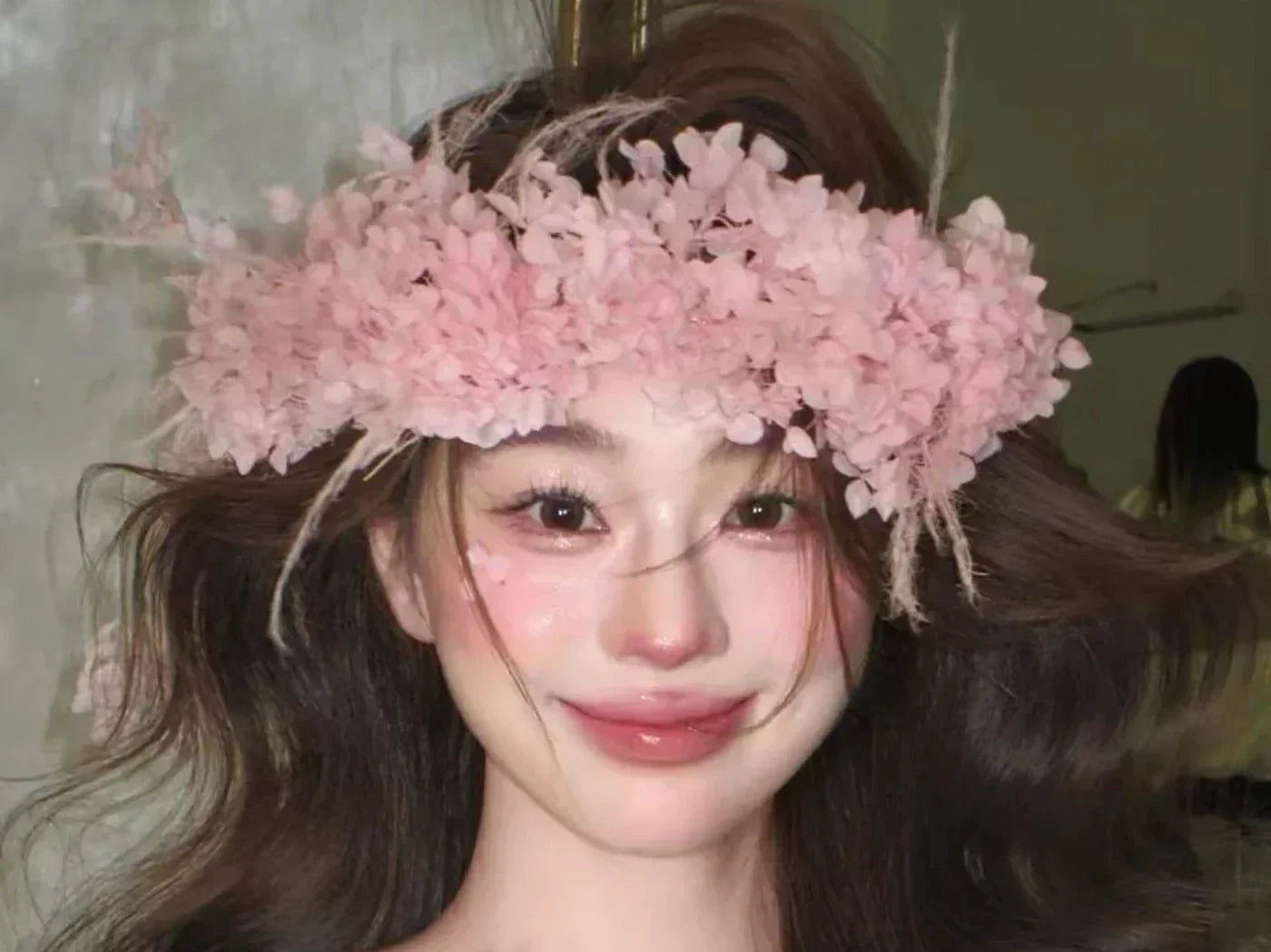 Wedding Hair Accessories Flower Headband Hairband Pink Ivory Headpiece Bride Bridesmaids Women Headwear Headdress Bridal Jewelry