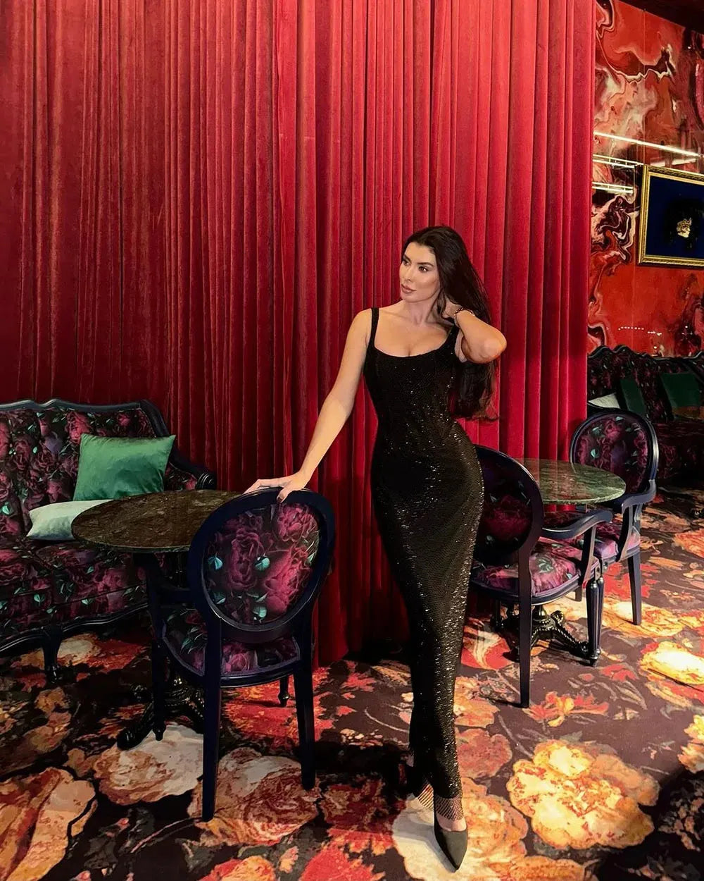 Black Mermaid Evening Dresses Shiny Sequins Prom Dress Sexy Dinner Women Celebrity Party Gowns robe de soirée